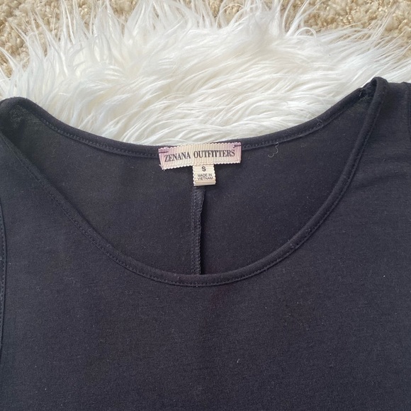 {Zenana Outfitters} Jersey Sleeveless Swing Dress in Black - Women's Small - Picture 2 of 5